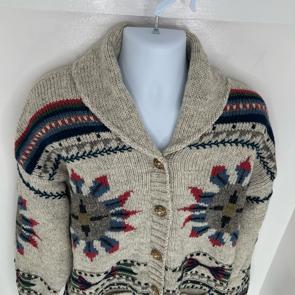 Lost Horizons‎ NWT Handcrafted Cardigan Sweater Size XXL Made In Nepal Southwest - Picture 6 of 15